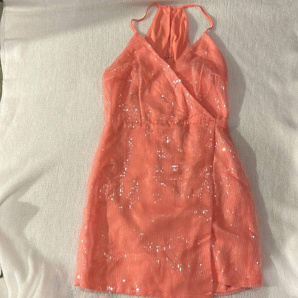 pink sequin lulus dress